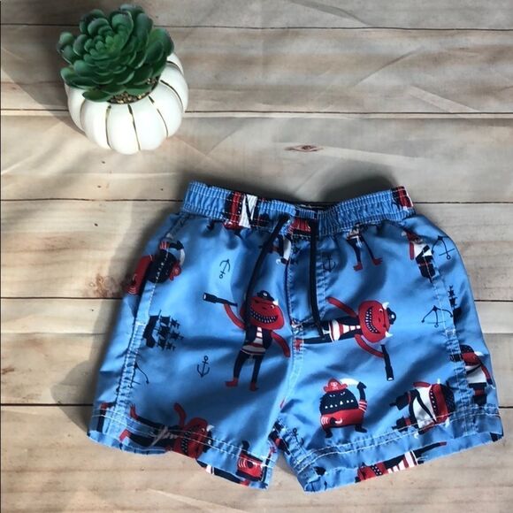 🍭6/$30 Carter’s pirate monster swim trunks 18-24 - Picture 7 of 8